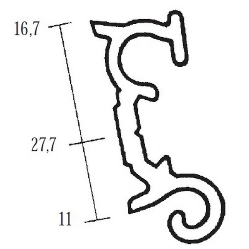 1 metro Profilo aggancio superiore Polyplastic...