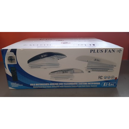 Oblò con ventola PLUS FAN 400X400 - BIANCO 12 V