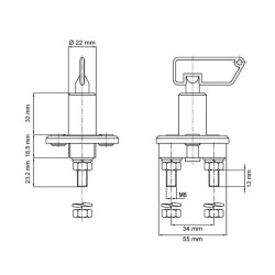 Interruptor de batería de 100 A con llave extraíble 2
