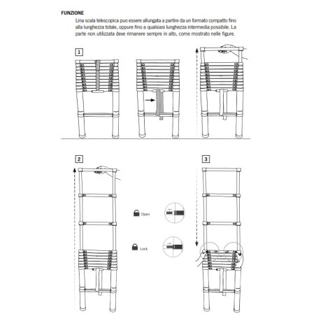 Escalera telescópica multifuncional Carbest Escali con altura máx. capacidad 3,2 m de altura