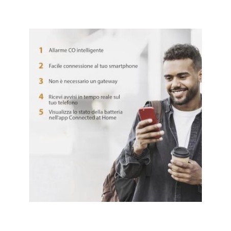 Rilevatore gas domestico Monossido di Carbonio Alimentazione a batteria AA con WIFI