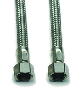 Pair of flex pipes F 3/8 connection for taps "