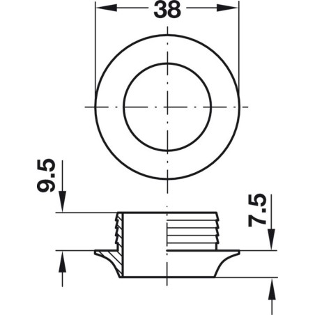 Rosace 13 mm nickelé mat x serrure à poussoir