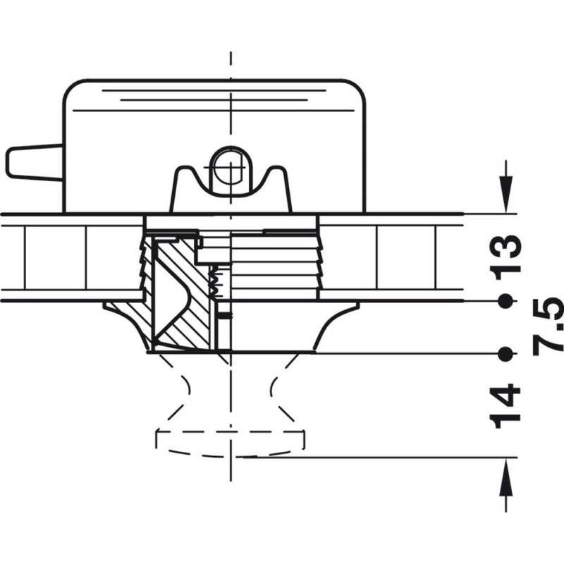 Rosetón 13 mm marrón x cierre a presión