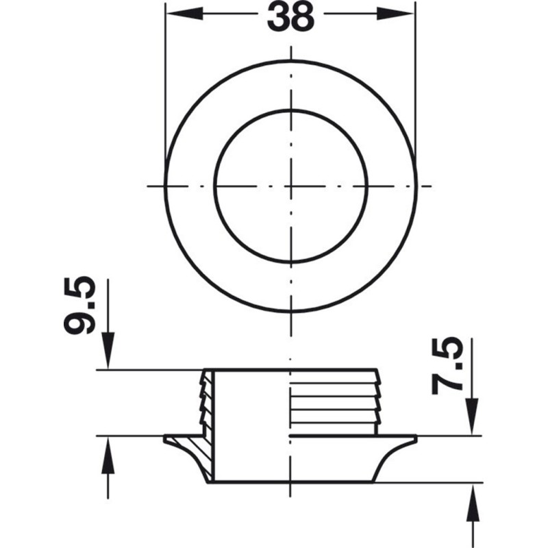 Rosetón 13 mm blanco x cierre a presión