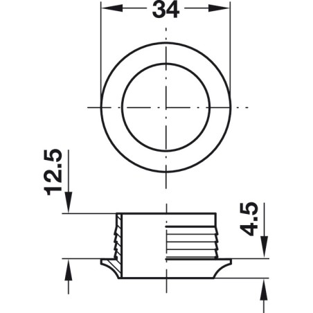 Roseta 16 mm níquel mate para cerradura de pulsador