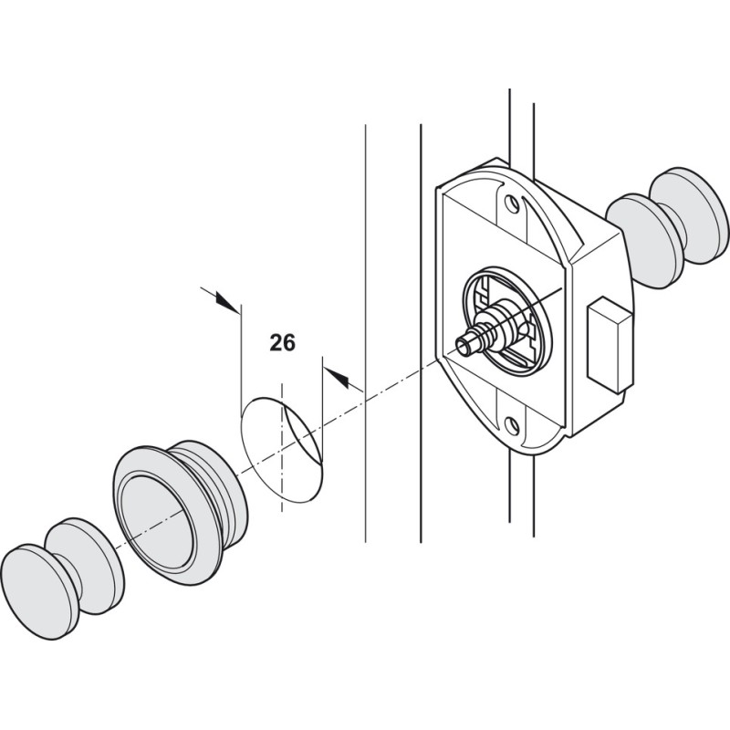 Rosetta 16 mm nichelata opaca x push lock