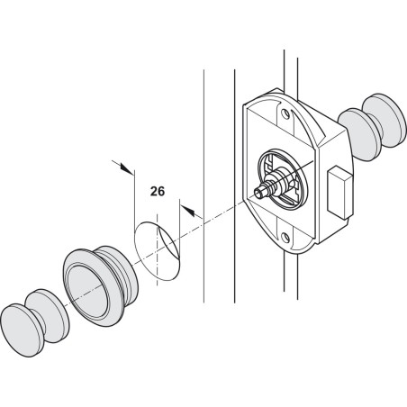 16 mm weiße Rosette für Druckschloss