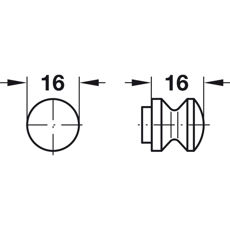 Matt nickel mini push button x push lock