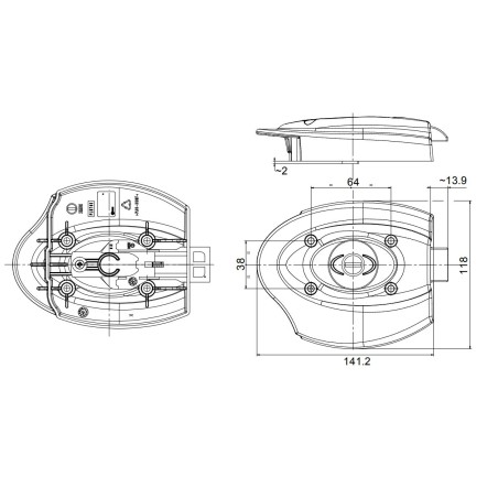CERRADURA PORTON TRASERO EUROGARAGE STANDARD ZADI BLANCO
