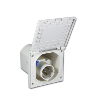 CEE 230V 105x105 versenkter fester weißer Außenstecker