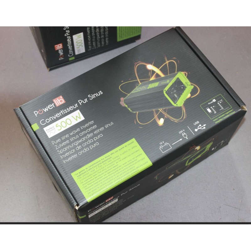 POWERLIB - Inversor de onda pura 12 V 500 W...