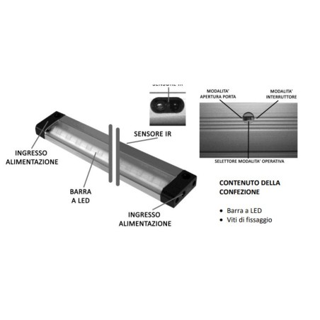 Barra LED con Sensore IR 12V 5W 430lm 4000K 50cm