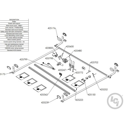 KEIN ENCODER-GETRIEBEMOTOR, Ersatz für Project 2000 12600 Kippbett - 425480