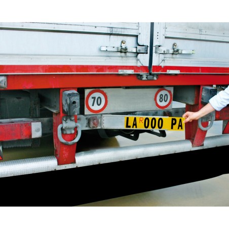 Porta targa ripetitrice in acciaio inox 500x115 per rimorchi