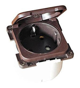 Presa 230V Schuko std. MP22D/M marrone completa