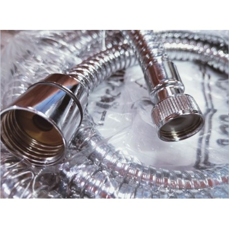 CHROME REPLACEMENT FLEXIBLE HOSE 1/2"C x 3/8"F - 2 meters