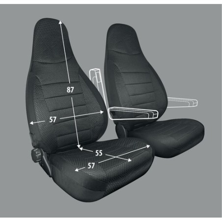 copy of Coprisedili universali per camper in Jaquard con poggiatesta