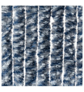 Cortina chenilla mixta azul 100x200