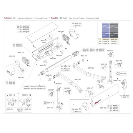 Kit phare avant gauche FIAMMA F65 Polar 07 - 98655-427