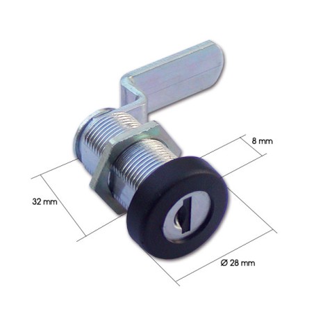 BLACK metal lock for doors 28 mm FAP complete