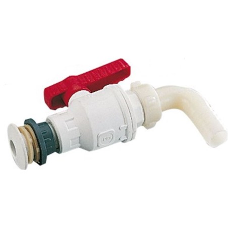 Grifo de apertura con palanca para vaciado del depósito de la autocaravana Conexión para manguera de 1/2" - 20 mm