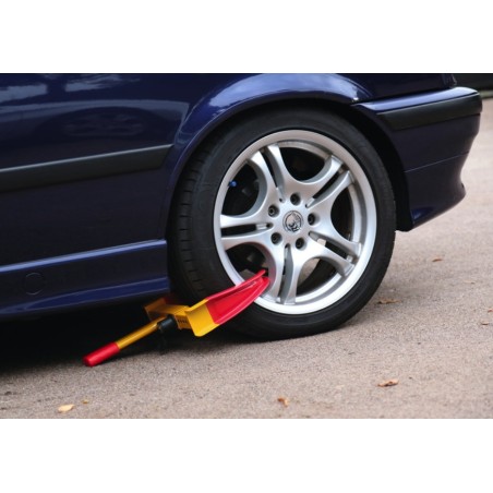 Abrazadera para ruedas de hasta 26,5 cm de ancho - protección antirrobo para coches y remolques