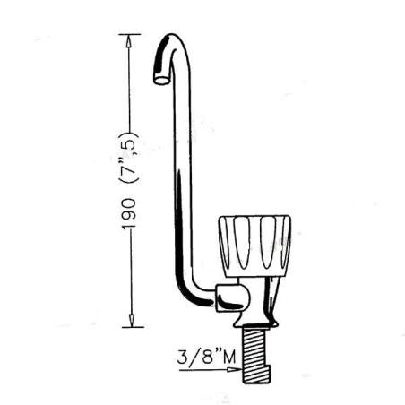ELKA CHROME brass left tap with folding spout
