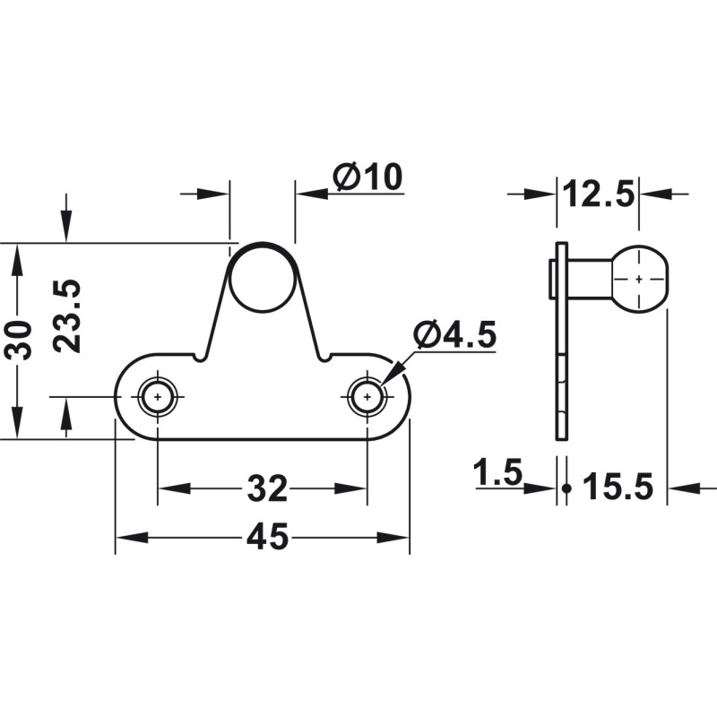 Brazo de gas para puertas 60 N