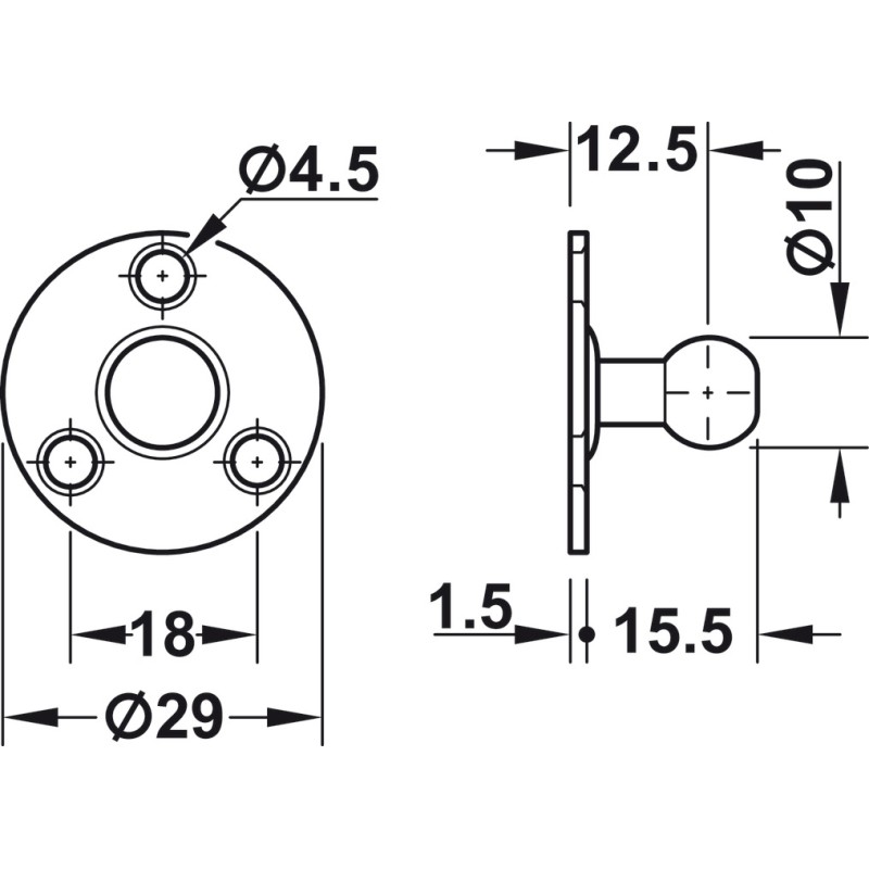 Gas arm for doors 60 N