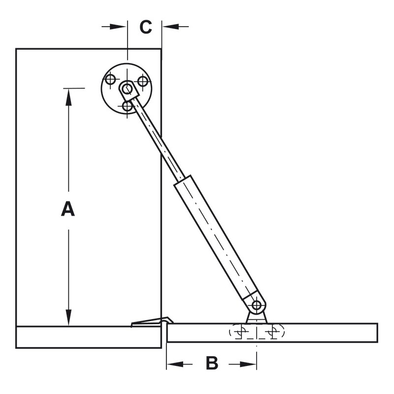 Gas arm for doors 60 N