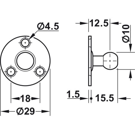 Brazo de gas para puertas 80 N