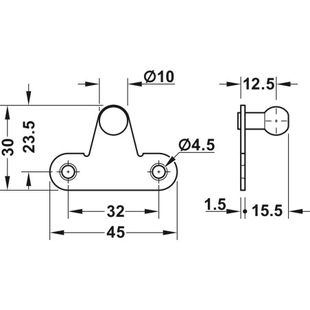 Brazo de gas para puertas 80 N