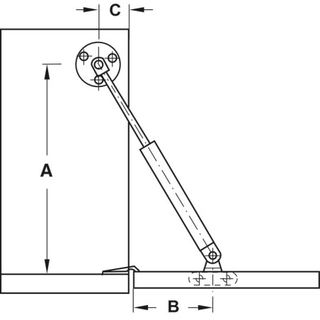 Brazo de gas para puertas 80 N