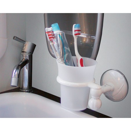 SUCTION CUP TOOTHBRUSH HOLDER