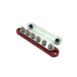 Connector bar 6xM6 150A RED with cover 2