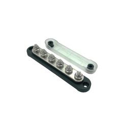 Black 6xM6 150A Connector Bar with Cover 2