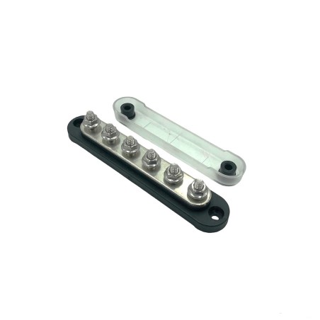 Black 6xM6 150A Connector Bar with Cover