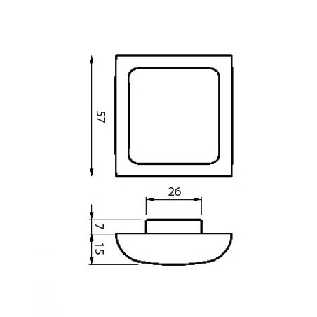 BALDACCI KIT AS1833 ZAMAK HANDLE SQUARE LARGE POLISHED CHROME