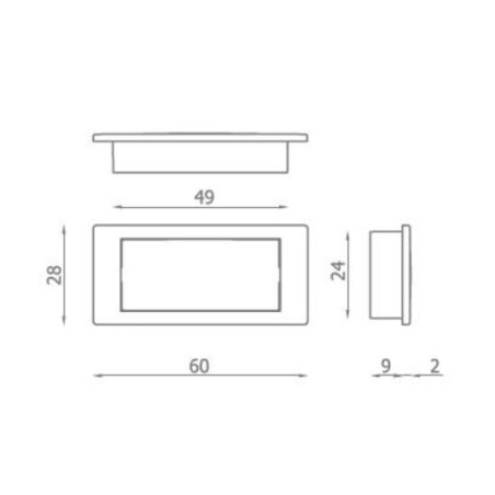 BALDACCI KIT V1518 ZAMAK HANDLE RECTANGULAR LARGE POLISHED CHROME