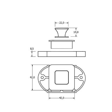 BALDACCI KIT AS1833 QUADRATISCHER ZAMAK-GRIFF GROSS CHROM POLIERT