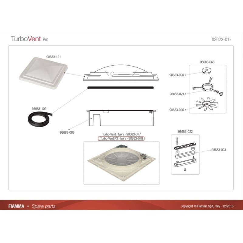 Kit Marco Interior Turbo-Vent P3 Marfil Fiamma...