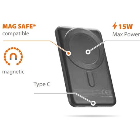 Power 5000, caricabatterie portatile compatibile con Case Optiline e tecnologia MagSafe