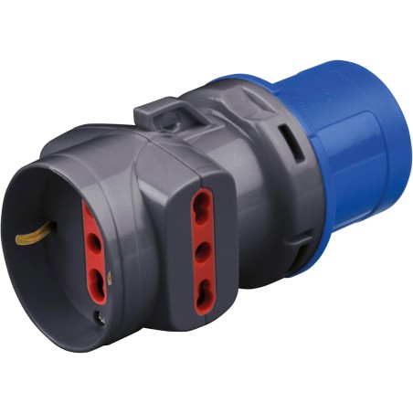 ROSI Adaptateur industriel domestique CEE 2P+E bidirectionnel + prises schuko 10-16A