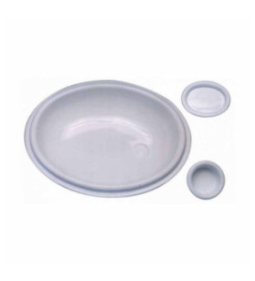 White built-in oval bathroom sink 400x360x80 mm with...