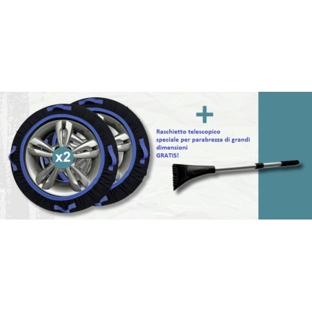 OPTIMA Snow Socks Size XL for CAMPER, VAN OR CAMPERVAN with windshield scraper included