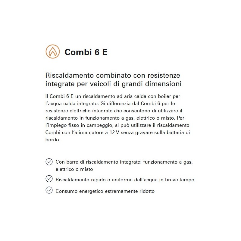 STUFA COMBI 6E 6000W - 12V Gas con comando...