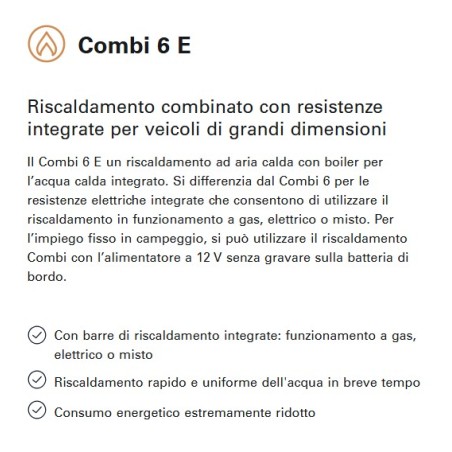 POÊLE COMBI 6E 6000W - 12V Gaz avec commande iNET-X et élément chauffant électrique 220 V (2 x 900 W) -33814-20
