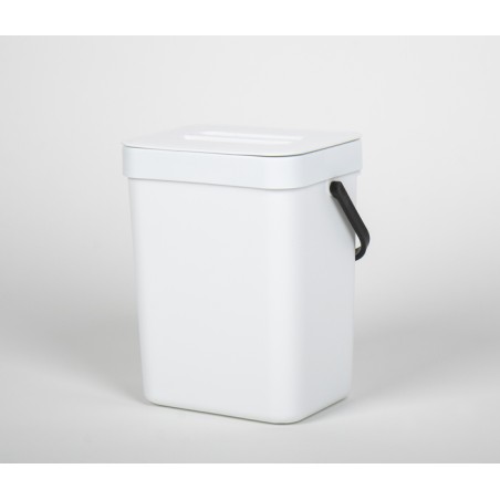 CAMP4 White Waste Bin 3 Liter – 15,6x12x20,5 cm – mit Deckel