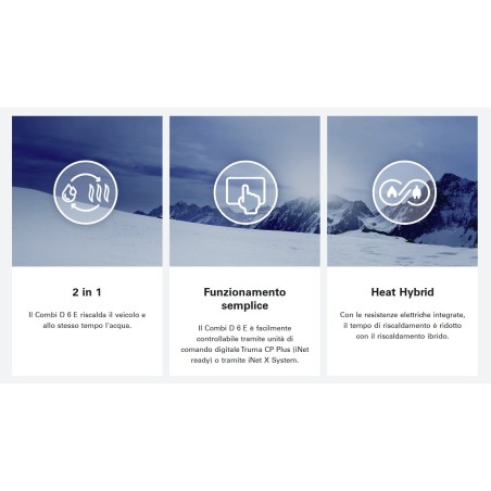 COMBI HEATER D 6E (New Generation) – powerful heating and hot water with electric heating element 220 V (2 x 900 W) - 33516-20